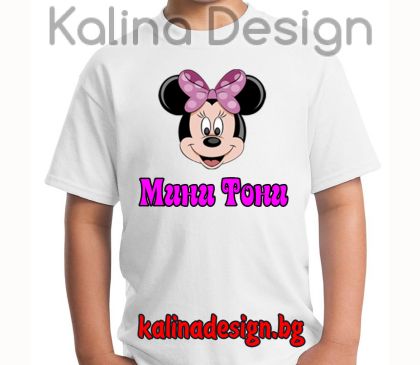 Детска тениска с надпис Мини Тони