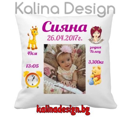 ПЕРСОНАЛИЗИРАНА ВЪЗГЛАВНИЧКА ВИЗИТКА С ДАННИ НА ВАШЕТО ДЕТЕ!!! 