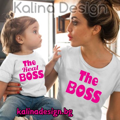 Комплект  тениски с надписи The BOOS/ The Real BOSS