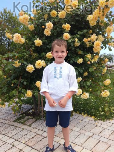 Детска кенарена риза с бродерия българска Шевица модел 2