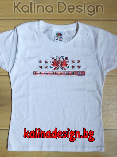 Детска тениска с бродерия българска Шевица  Аз съм