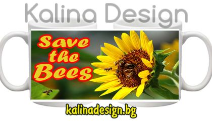 Чаша с надпис Save the Bees