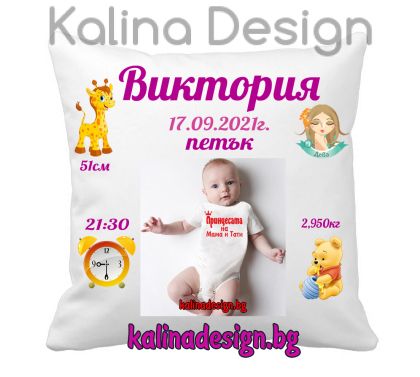 ПЕРСОНАЛИЗИРАНА ВЪЗГЛАВНИЧКА ВИЗИТКА С ДАННИ НА ВАШЕТО ДЕТЕ!!! - зодия Дева