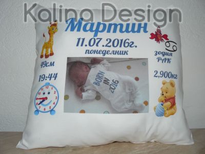 ПЕРСОНАЛИЗИРАНА ВЪЗГЛАВНИЧКА ВИЗИТКА С ДАННИ НА ВАШЕТО ДЕТЕ!!! 