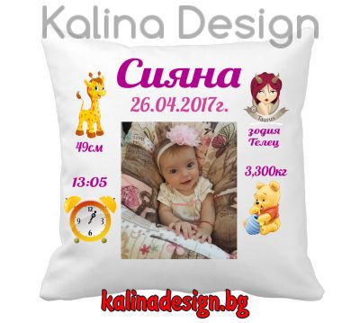 ПЕРСОНАЛИЗИРАНА ВЪЗГЛАВНИЧКА ВИЗИТКА С ДАННИ НА ВАШЕТО ДЕТЕ!!! 