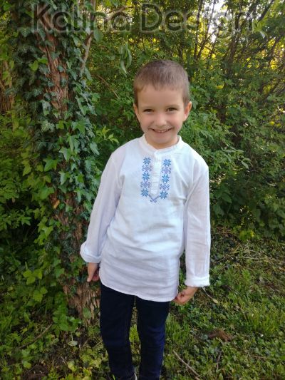 Детска кенарена риза с бродерия българска Шевица модел 2